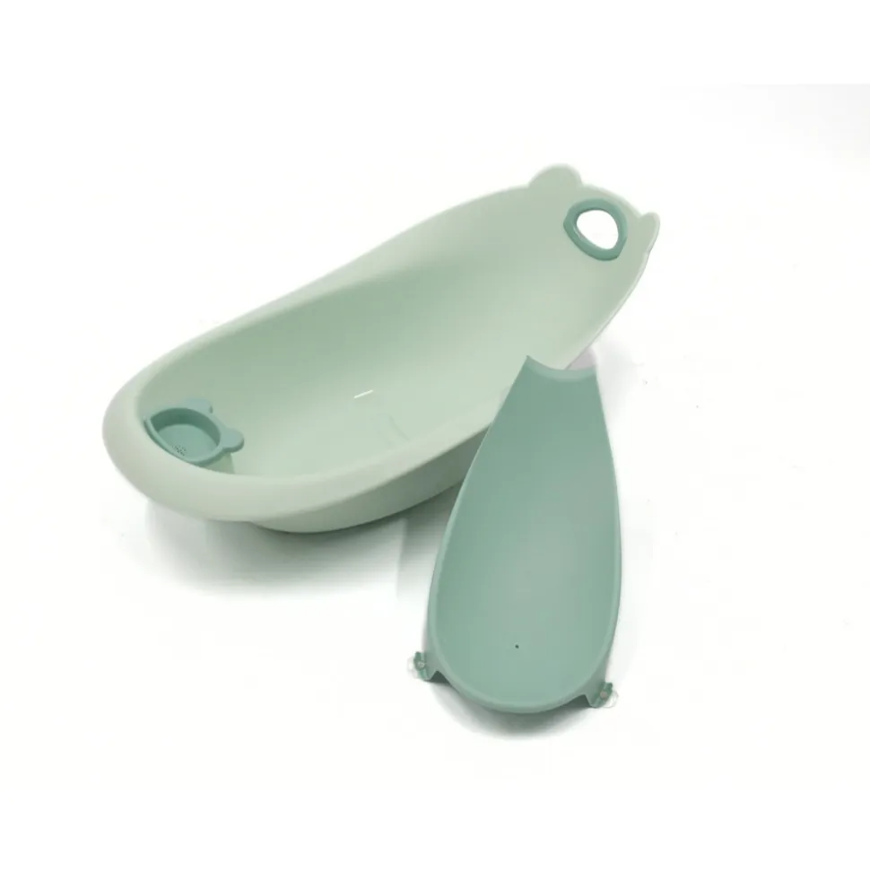 Baignoire ourson vert sauge + support de baignoire