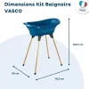 Baignoire vasco avec pied et tuyau bleu océan