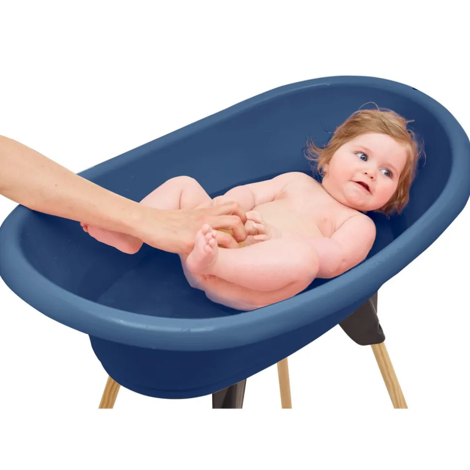 Baignoire vasco avec pied et tuyau bleu océan