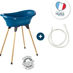 Baignoire vasco avec pied et tuyau bleu océan