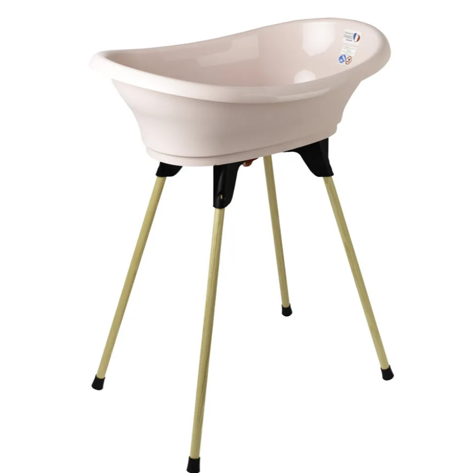 Baignoire vasco avec pied et tuyau rose