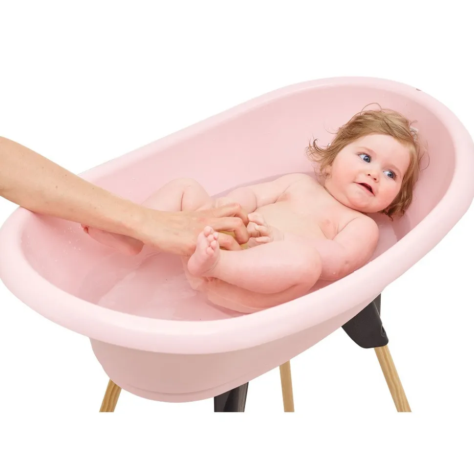 Baignoire vasco avec pied et tuyau rose