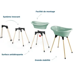 Baignoire vasco avec pied et tuyau vert sauge