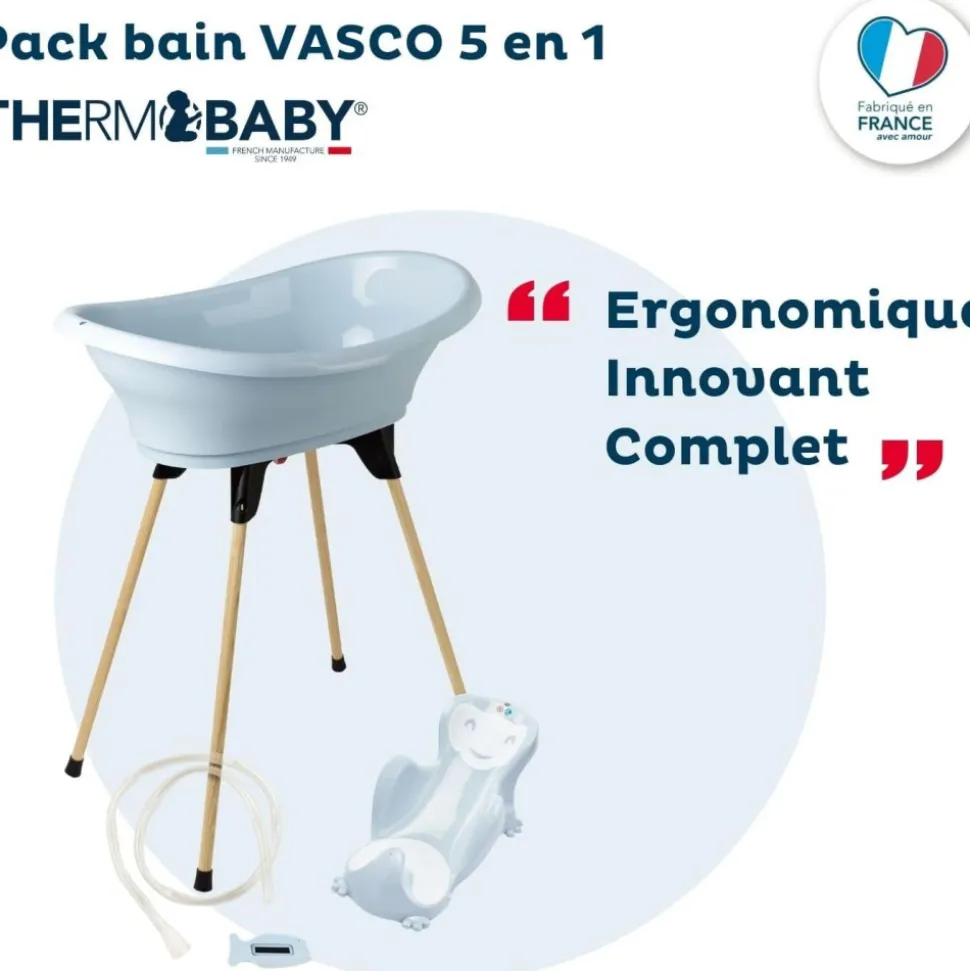 Baignoire vasco 5 en 1 - fleur bleu