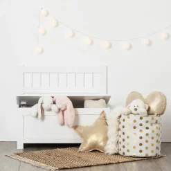 Banc avec coffre à jouet blanc