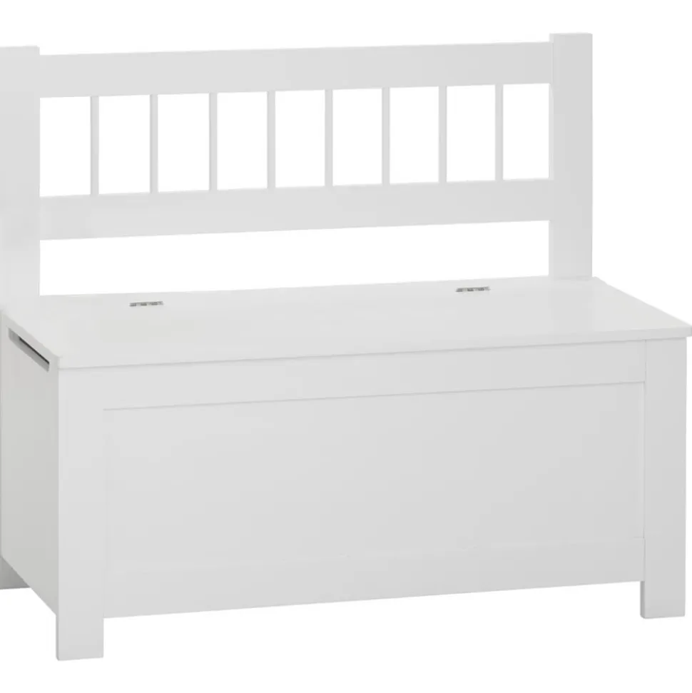 Banc avec coffre à jouet blanc