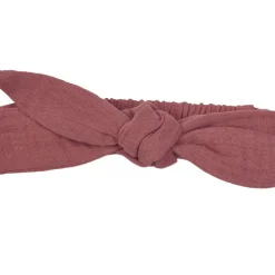 Bandeau élastiqué à nouer - gaze marsala