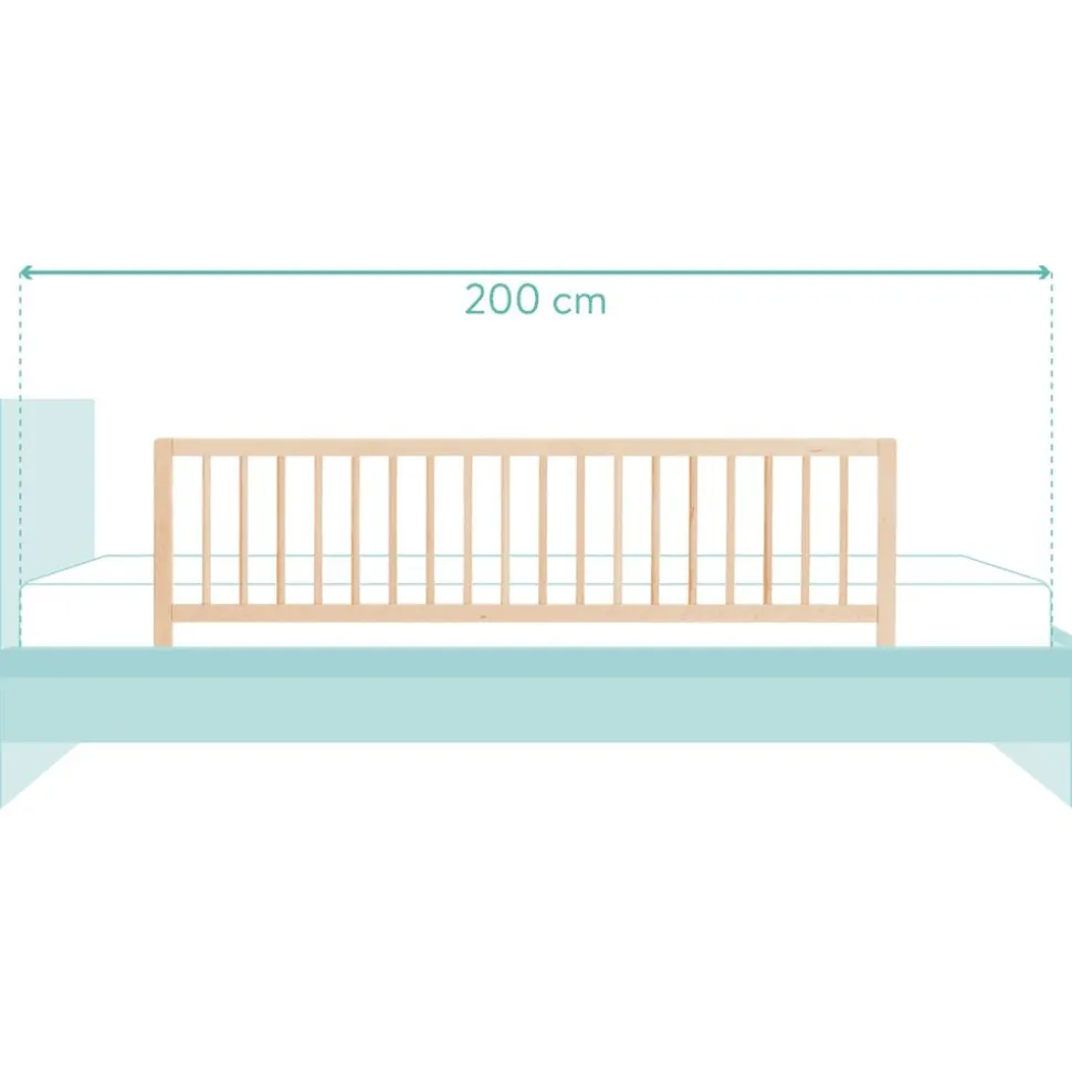 Barrière de lit en bois 45x140 cm lilly bois clair