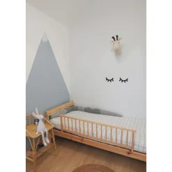 Barrière de lit enfant bois 35 x 127 cm audrey hybride bleu gris
