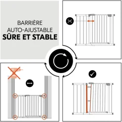Barrière d'escalier clear step 2 avec extension +21 cm white