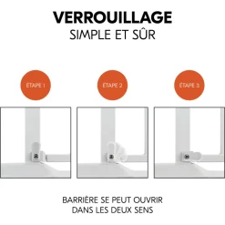 Barrière d'escalier clear step 2 avec extension +21 cm white
