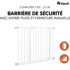 Barrière d'escalier clear step 2 avec extension +21 cm white