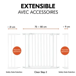 Barrière d'escalier clear step 2 white