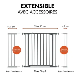 Barrière d'escalier clear step 2 dark-grey