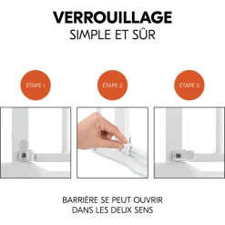 Barrière d'escalier clear step autoclose 2 avec extention +9 cm white