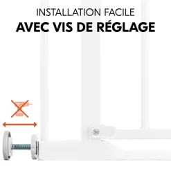 Barrière d'escalier clear step autoclose 2 avec extention +9 cm white