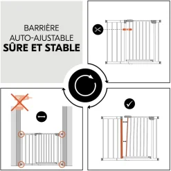 Barrière d'escalier clear step autoclose 2 avec extention +9 cm white