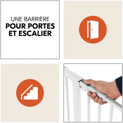 Barrière d'escalier clear step autoclose 2 white