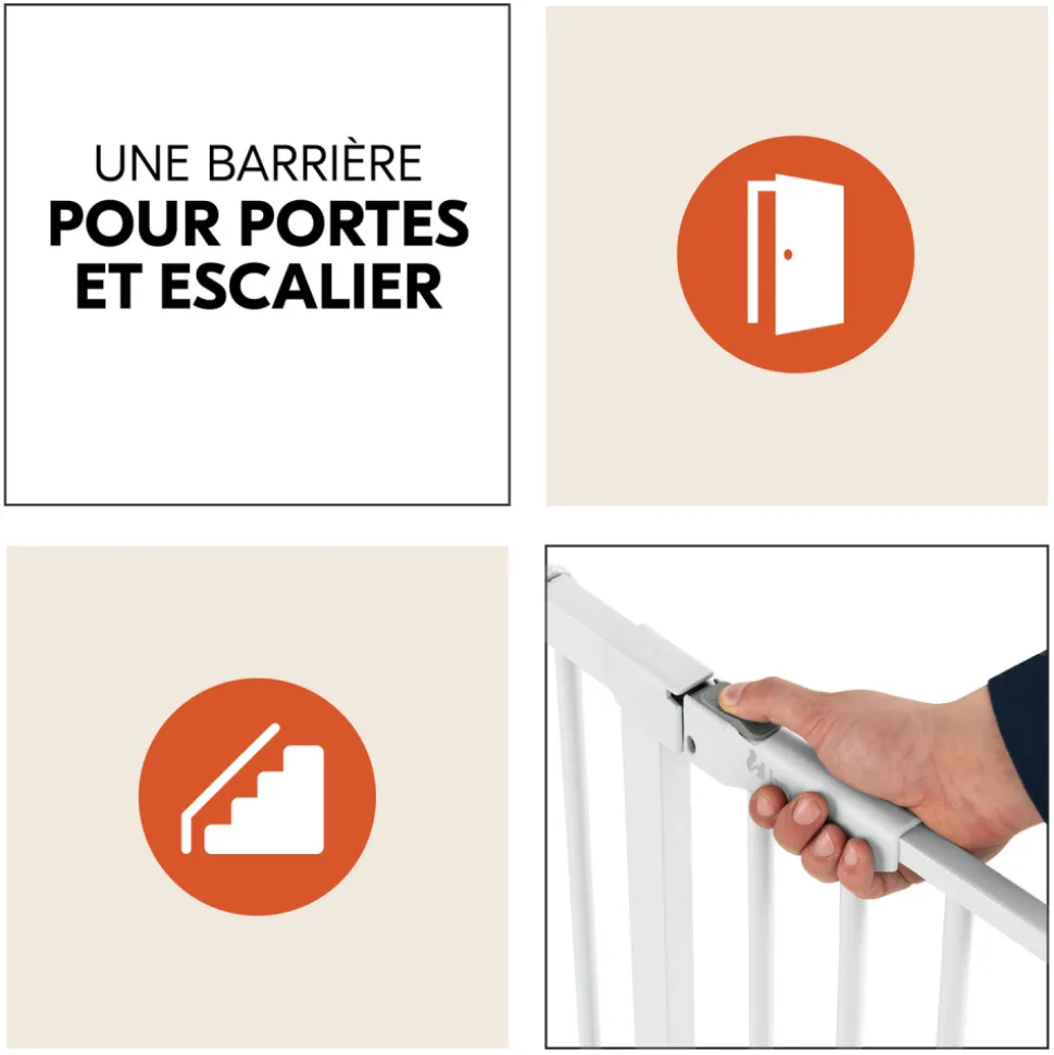 Barrière d'escalier clear step autoclose 2 white