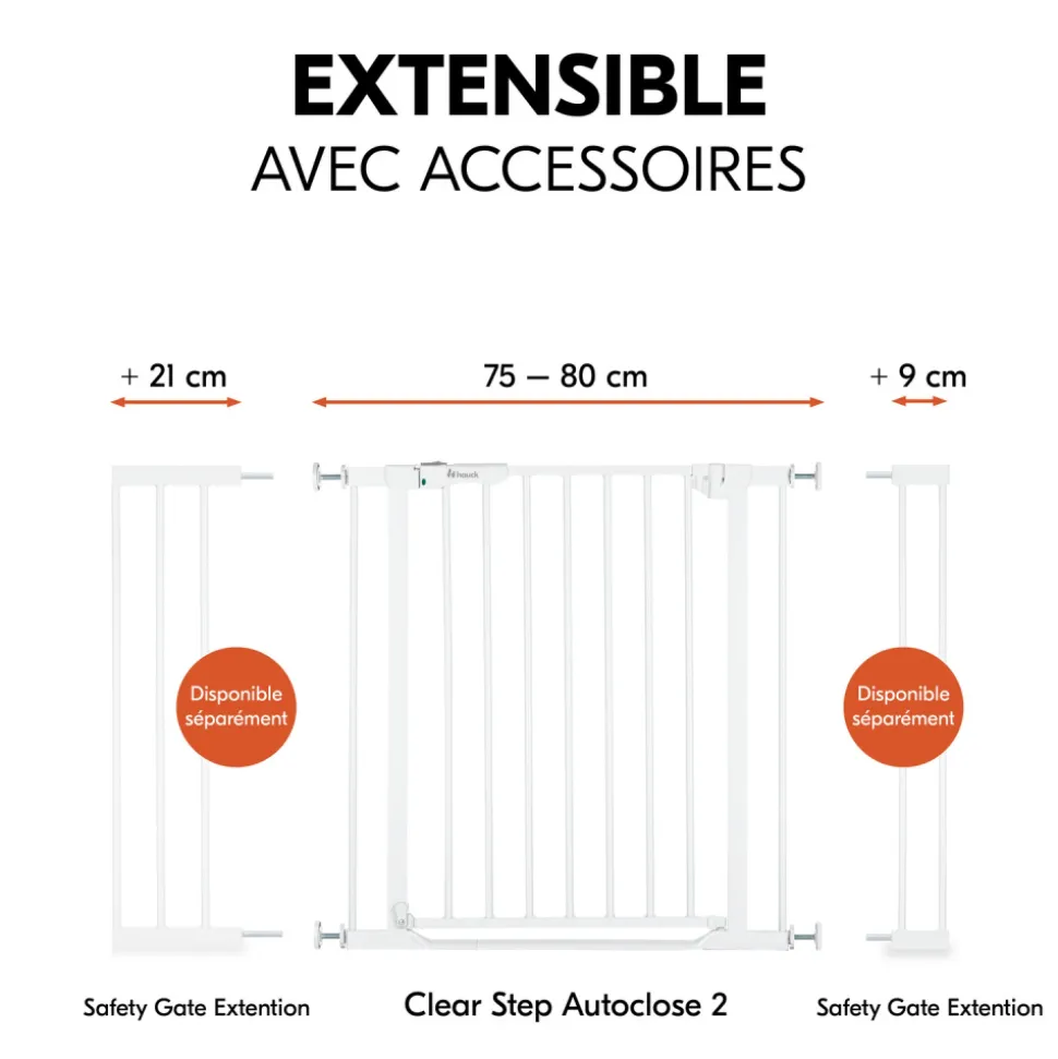 Barrière d'escalier clear step autoclose 2 white