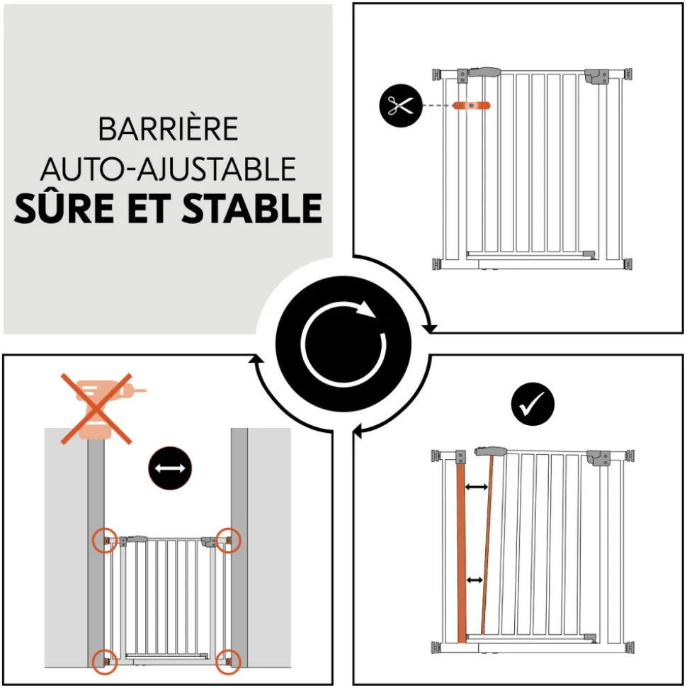 Barrière d'escalier clear step autoclose 2 white