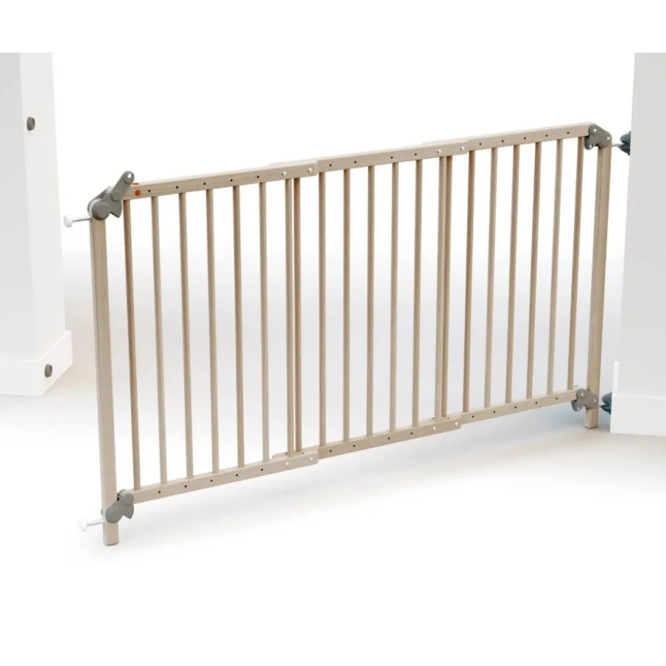 Barrière de sécurité extensible webaby hêtre brut & gris