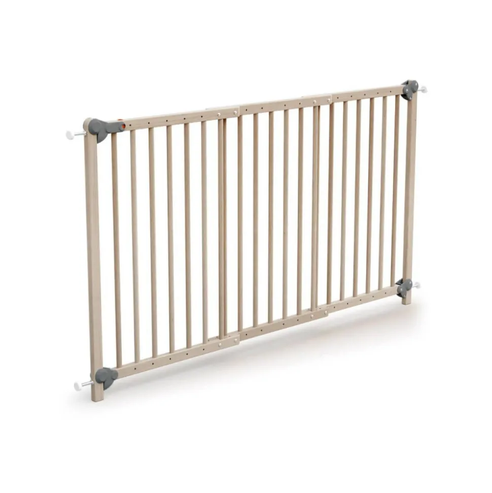 Barrière de sécurité extensible webaby hêtre brut & gris