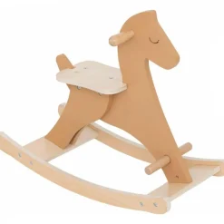 Bascule en bois cheval marron