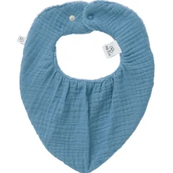 Bavoir-bandana réversible pierre bleue