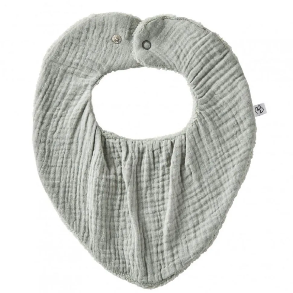 Bavoir bandana réversible vert de gris
