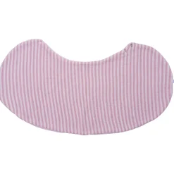 Bavoir 2 en 1 bi-matière (poncho/ épaule) rayé vieux rose