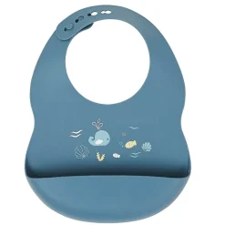Bavoir en silicone bleu infini