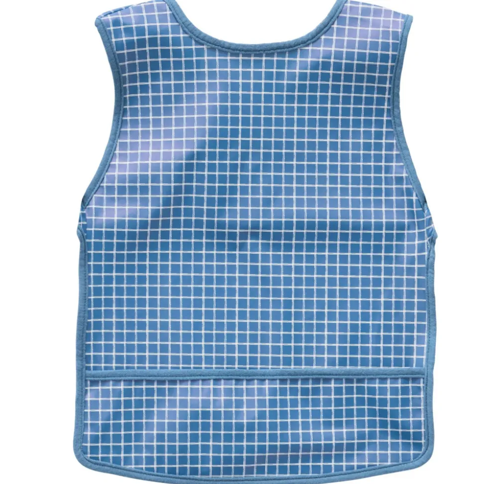 Bavoir imperméable carreaux bleus 6-24 mois