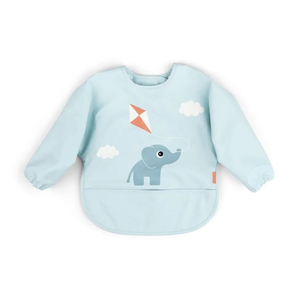Bavoir à manches avec poche playground bleu