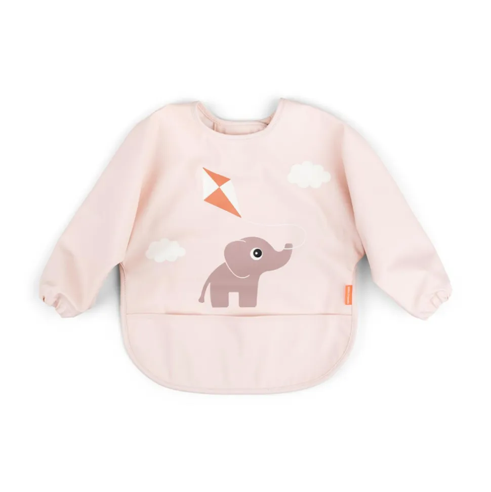 Bavoir à manches avec poche playground rose