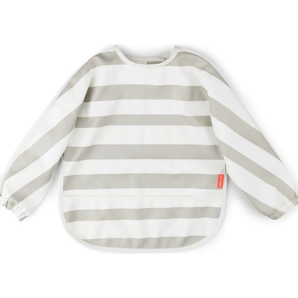 Bavoir manches longues 6-18 mois stripes sable