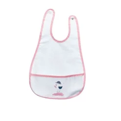 Bavoir plastifié miss fleur de lune oiseau