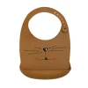 Bavoir silicone chat caramel