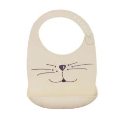 Bavoir silicone chat sable