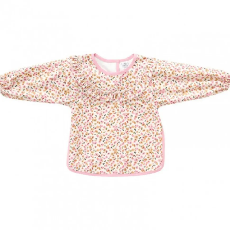 Bavoir tablier col claudine imperméable - froufrou léopard 6/24 mois