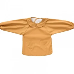 Bavoir tablier col claudine imperméable - uni camel 3/5 ans