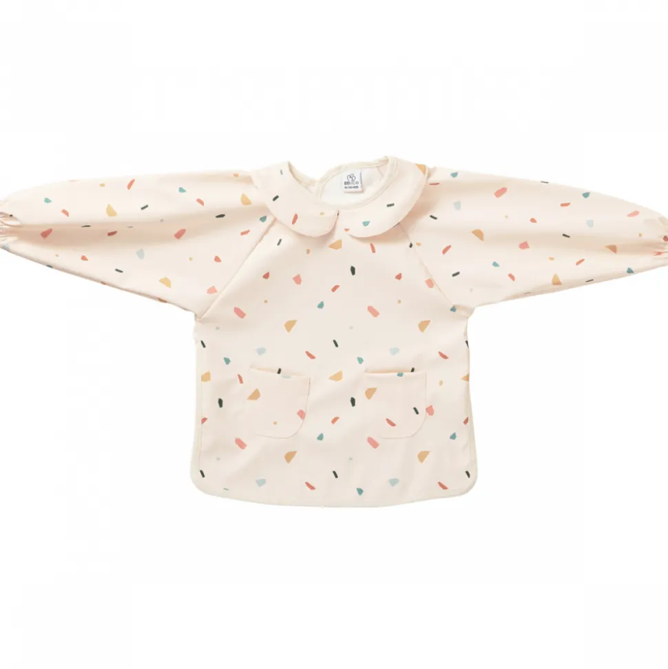Bavoir tablier col claudine imperméable - terrazzo 6/24 mois