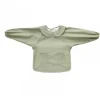 Bavoir tablier col claudine imperméable - uni vert 6/24 mois