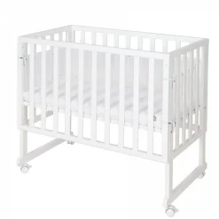 Berceau cododo 3 en 1 blanc avec matelas et barrière en maille