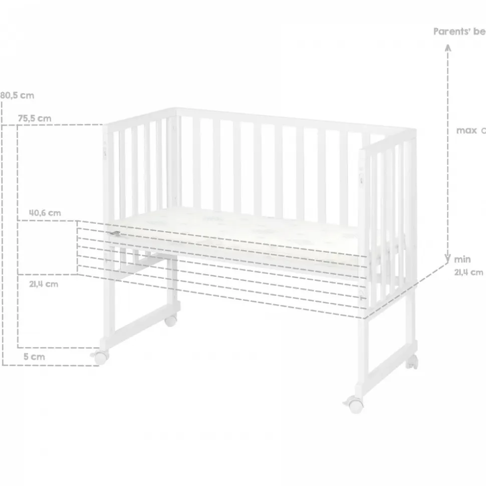 Berceau cododo 3 en 1 bois blanc avec matelas et nid