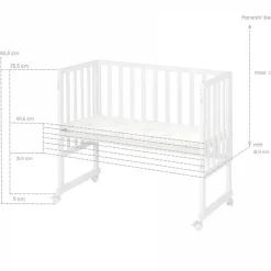 Berceau cododo 3 en 1 bois blanc avec matelas