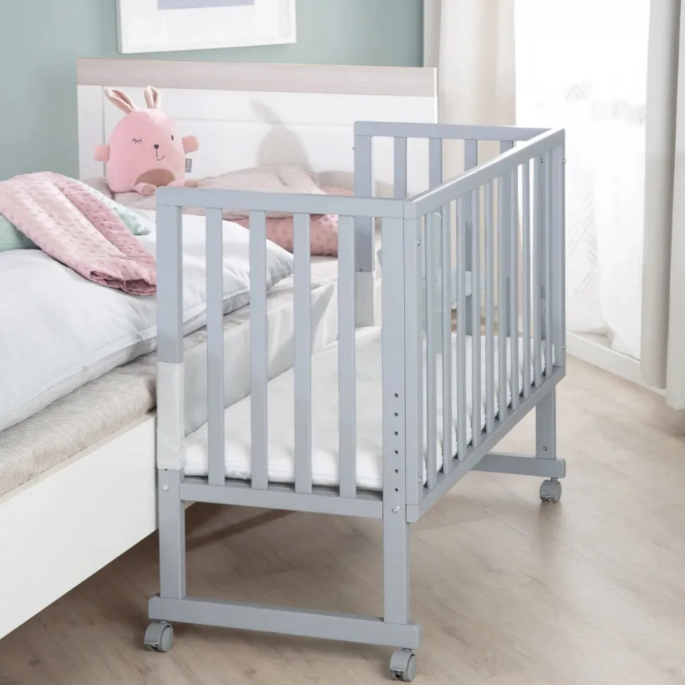 Berceau cododo 3 en 1 bois gris avec matelas et nid