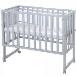 Berceau cododo 3 en 1 bois gris avec matelas et nid
