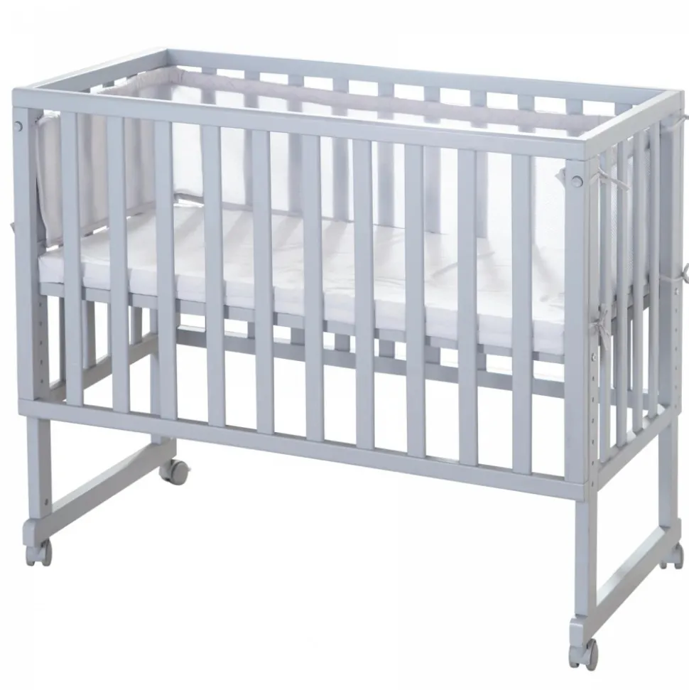 Berceau cododo 3 en 1 bois gris avec matelas et nid