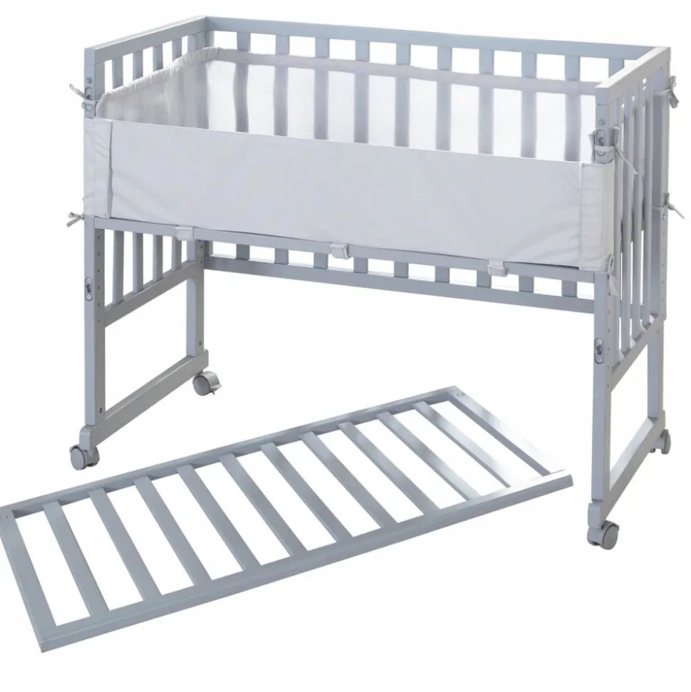 Berceau cododo 3 en 1 bois gris avec matelas et nid